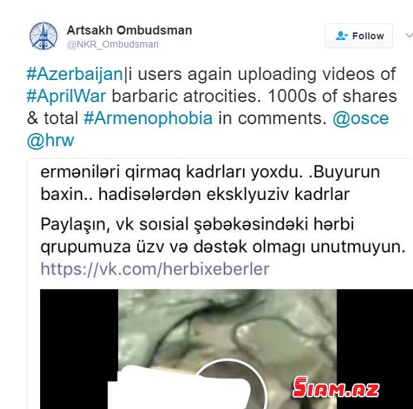 Ermənilərin informasiya təxribatları: Aldanmayın, paylaşmayın!